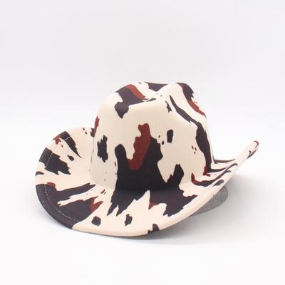 Nový západní kovbojský jazzový klobouk Xiyin s nálepkou s hlavou býka, vzor býčí hlavy, vlněný top hat