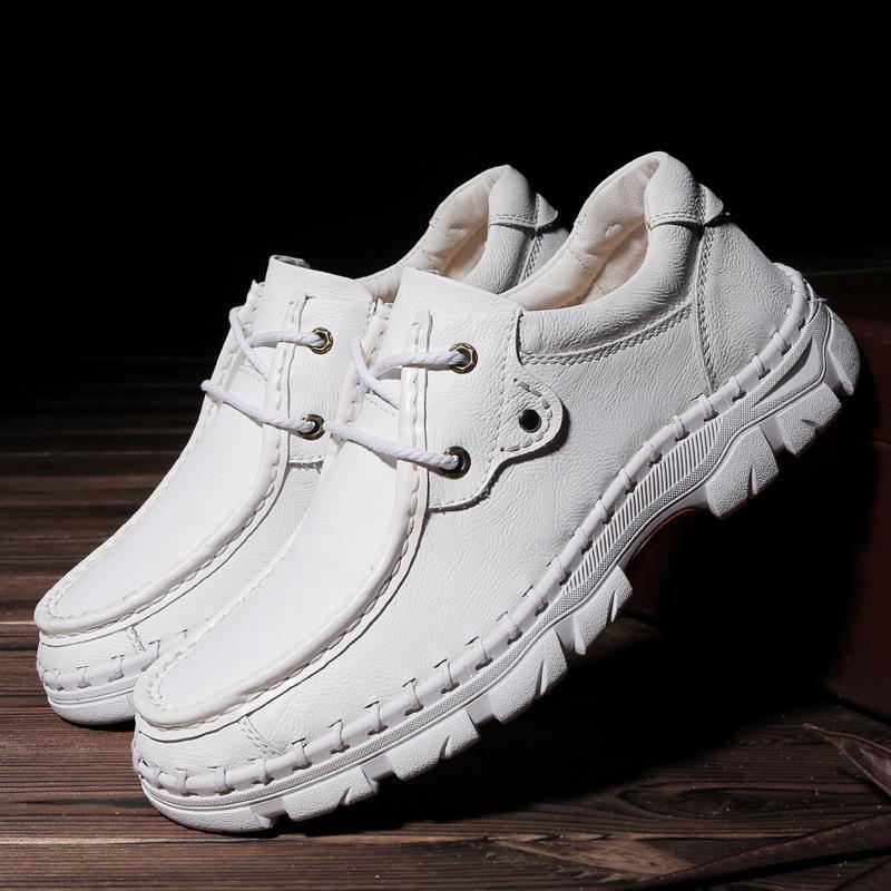 Business Formal Shoes 100% Cow Leather Casual Shoes Winter Men Loafers Slip On Fashion Moccasins Outdoor Tooling shoes