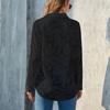 Women's Lapel Jacquard Cardigan Button Shirt Slightly Transparent Top