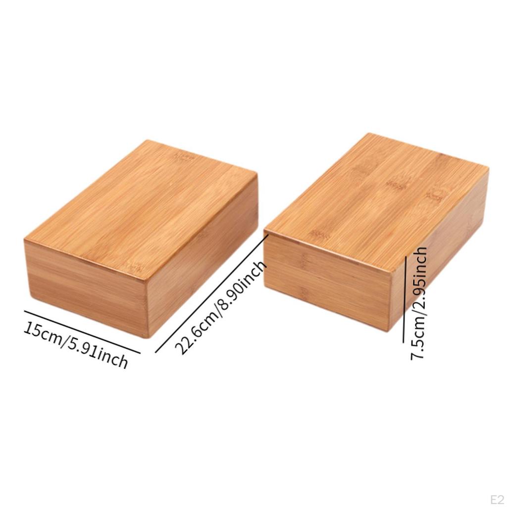 2Pcs Bamboo Block Brick Practical Prop Support for Indoor Sports Squat Workout Fitness