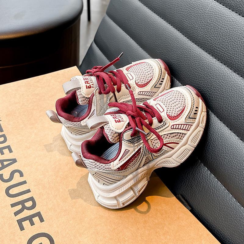 

Boys fashionable sneakers, spring breathable mesh shoes, girls sports running shoes, children s dad shoes, trendy kids casual shoes 30 червоний