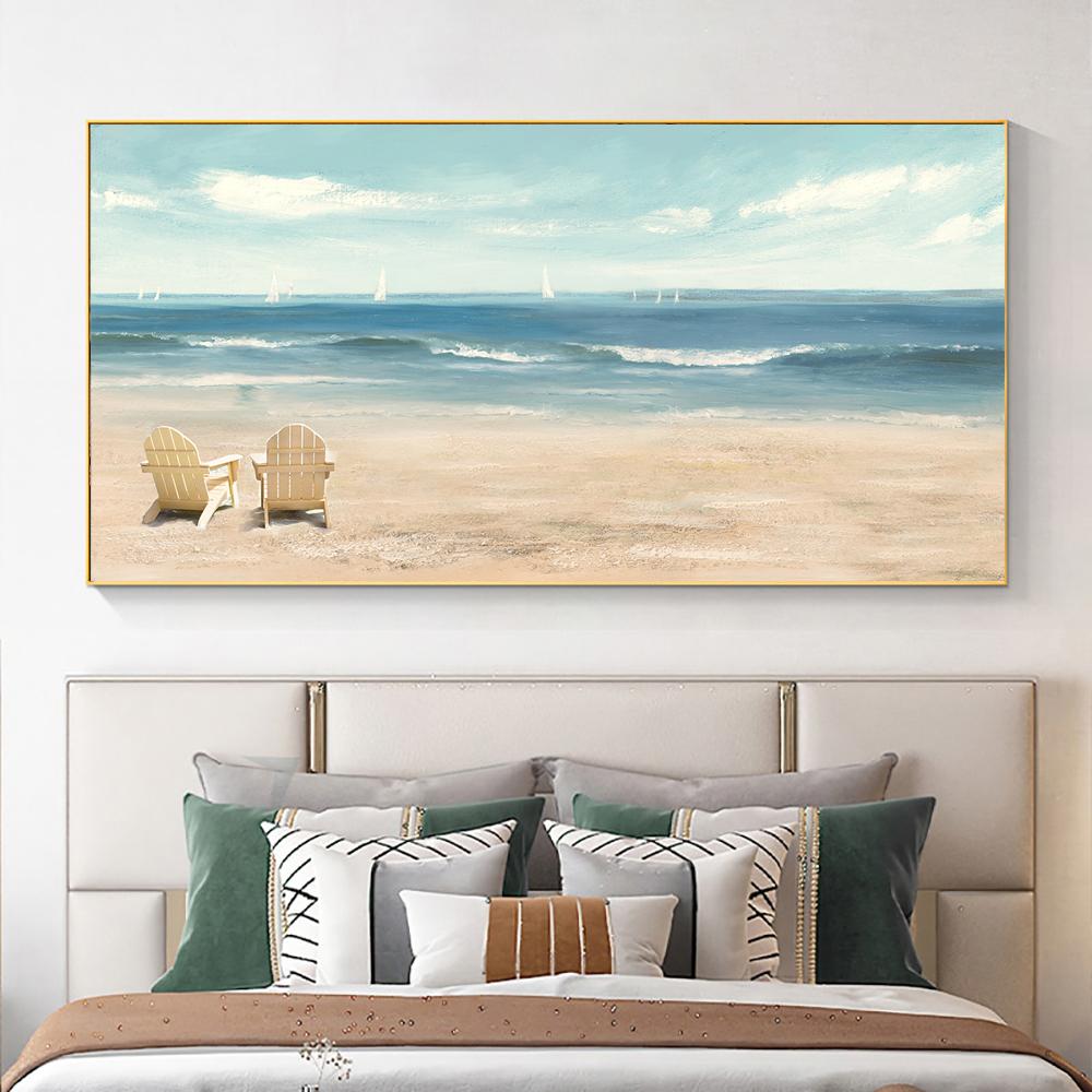 Acquista Nordic astratto paesaggio marino olio su tela pittura mare spiaggia  poster e stampe immagini di arte della parete soggiorno decorazioni per la  casa senza cornice in Italia a partire da 1.05 |, image size:1000x1000