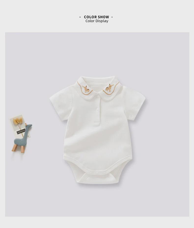 Nordic Trojan Baby Summer Jumpsuit: Lightweight Short-Sleeved Newborn Romper