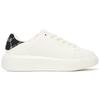 MLB Chunky Classic Heel Dia Monogram Low top Skateboard Shoes Unisex White Black Sneakers 3ASXAM82N-50BKS