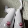 Women Pu Leather Glossy Over Knee Stockings Anime Cute Cat Paw High Thighs Hold-Ups Socks Cosplay Accessory Halloween Roleplay G