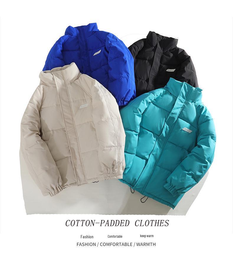 Unisex 2024 Winter Loose Cotton-Padded Jacket - Stand-Up Collar, Plus Size, Trendy Short Coat