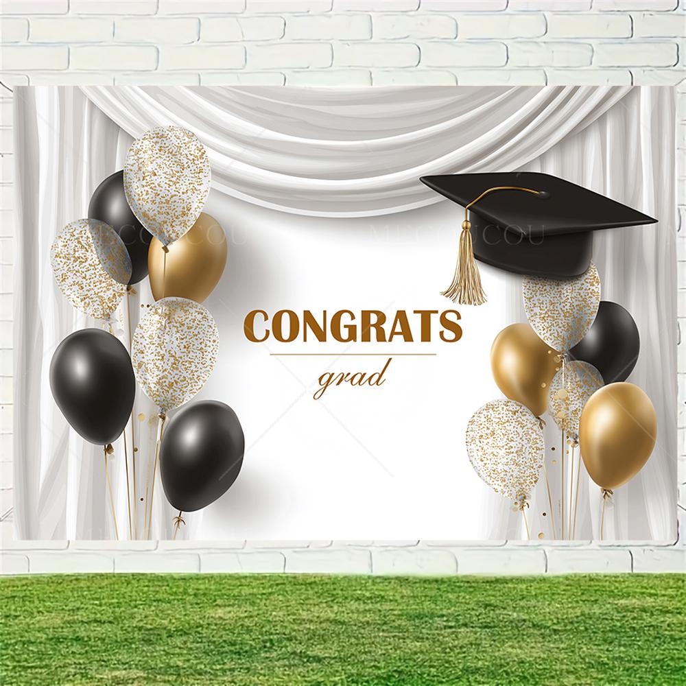 Graduate Themed Banner Customized Student Outdoor Garden Party Decorations Provided Portrait Photography Background Studio Props