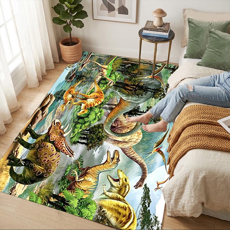 Dinosaur World Living Room Nonslip Area Rug Soft Carpet For Bedroom Game Playroom Sofa Office Home Decor Doormat Christmas Gift C926104