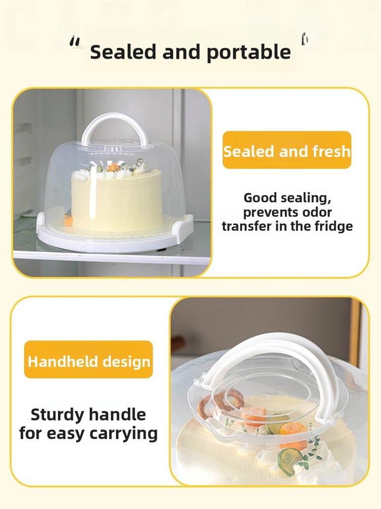 Reusable Transparent Cake Box Handheld Baking Preservation Base Tray for 6 Inch 8 Inch Cakes DIY Baking Tools Kitchen Supplies