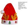 Yousheng Christmas Hat Children Red Velvet Santa Hat with Cartoon Antler Pattern Decoration Festive Holiday Party Supplies
