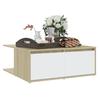 Coffee Table In White and Sonoma Oak 80 X 80 X 31 Cm Engineered Wood
