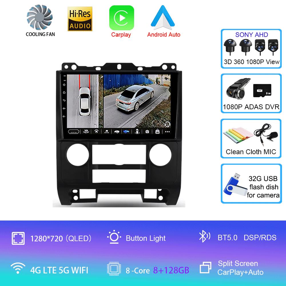 Car Radio Android14 For Ford Escape 2007 2008 2009 2010 2011 2012 Navigation GPS Multimedia Video Player Stereo wireless Carplay