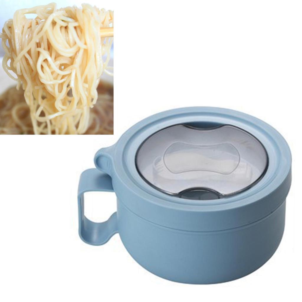 Insulated Bowl Leakage Proof 304 Stainless Steel Interior Thermal Soup Bowl with Handle for Noodle