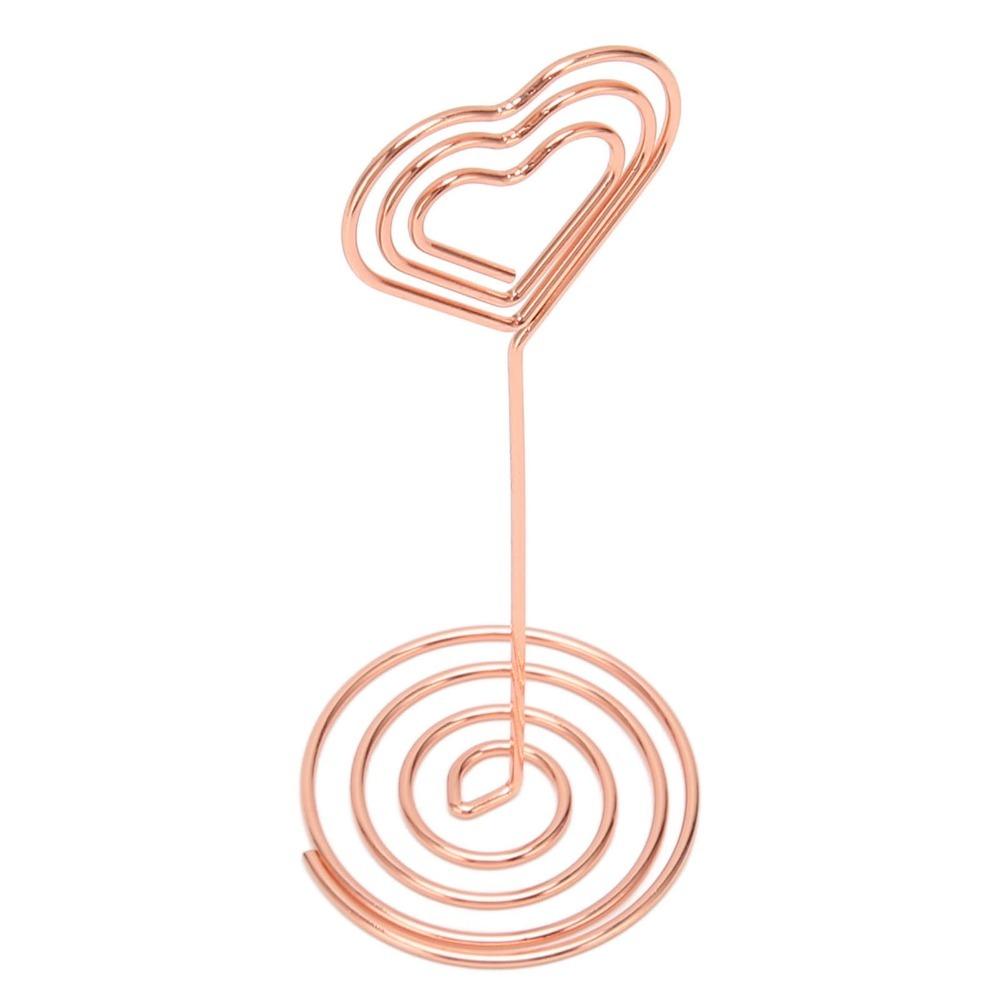 10Pcs Gold /Rose Gold Table Number Stands Heart Shape Name Card Holder  Restaurant Decor