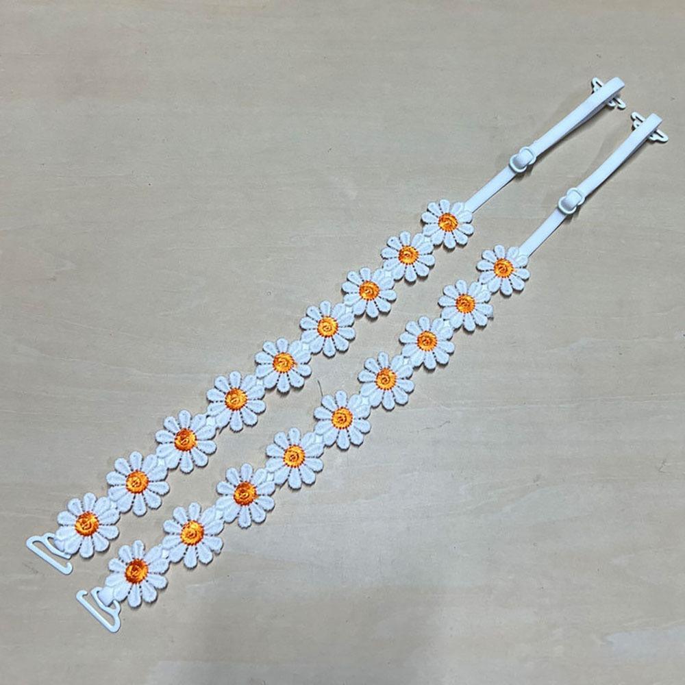 

1 пара эластичных цветочных бретелей для бюстгальтера, противоскользящие плечевые лямки, лямки с цветком ромашки для бюстгальтера без бретелей Color 6
