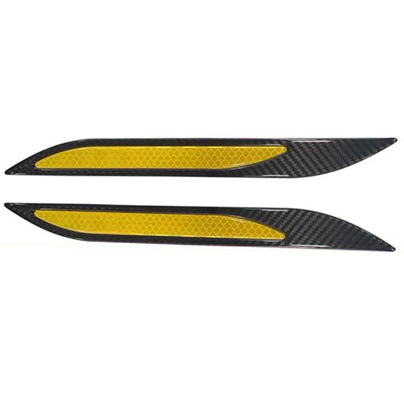 2Pcs Car Sticker Bumper Protector Reflective Strips Auto Motorcycle Anti-Scratch Warning Stickers Carbon Fiber Red Blue White