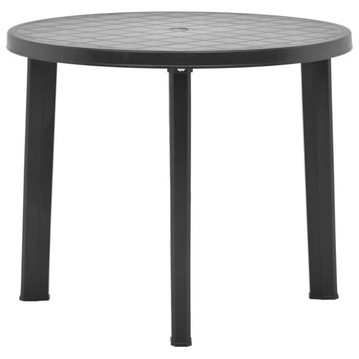 Table de jardin - VIDAXL - Anthracite - Plastique - 89 cm - Résistante aux intempéries