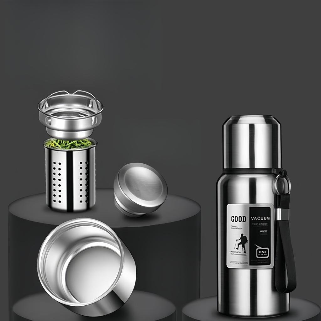 Outdoor Sports Thermos Cup: Large Capacity Metal Vacuum Flask, 600/800/1000/1500/2000ML Options, 316 Stainless Steel