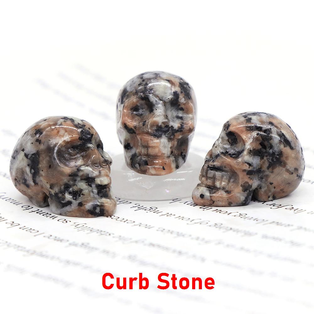 Natural Crystal Skull Ghost Head Statue Rose Quartz Stone Reiki Collectible Diy Gem Carved Spiritual Wicca Home Decor Gift 30Mm