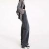 Women's Blue High-Waist Wide-Leg Jeans - Spring/Summer Floor-Length