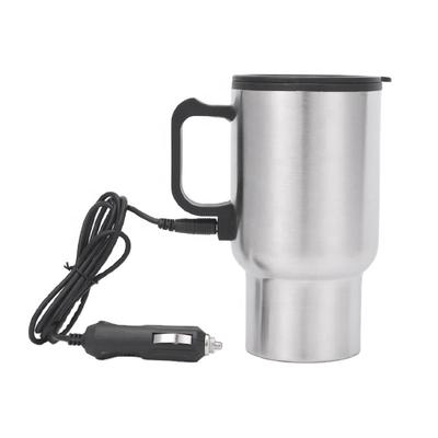 Porte-gobelet de voiture chauffant électrique en acier inoxydable CC 12V pour café/eau/lait avec certification CE pour une utilisation en extérieur, à la maison et au bureau