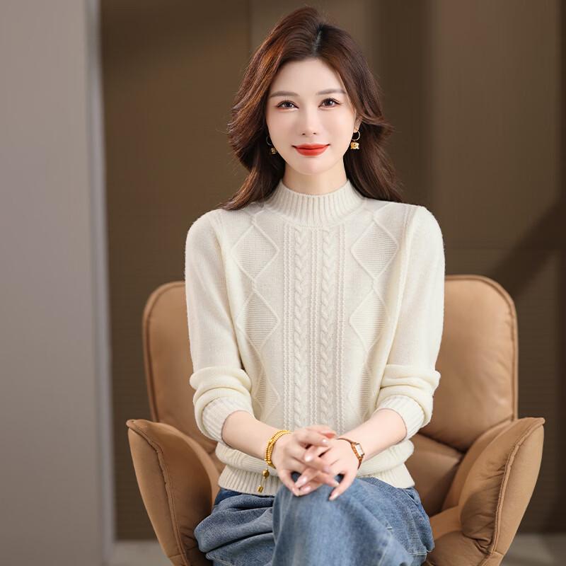 Caiyang Women's 100% Pure Wool Knit Sweater