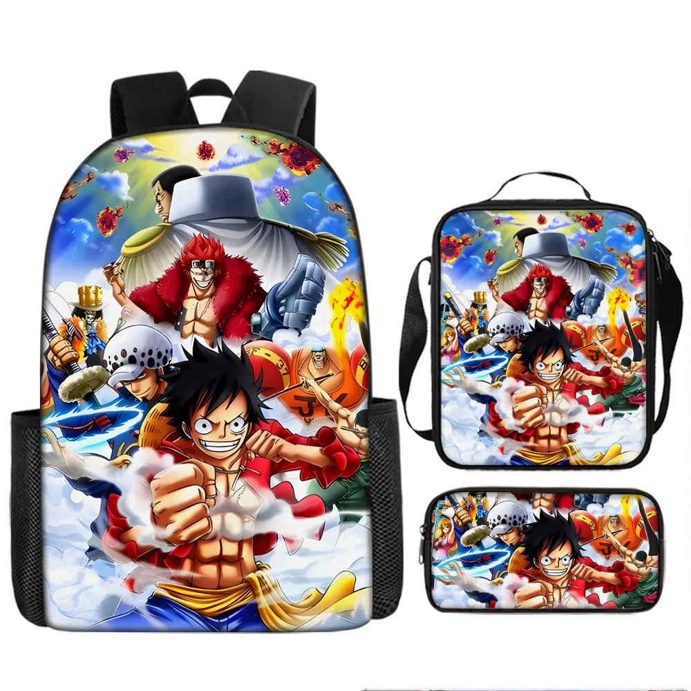 ONE PIECE Luffy one piece schoolbag Sauron backpack student Nautical king backpack satchel pencil case set
