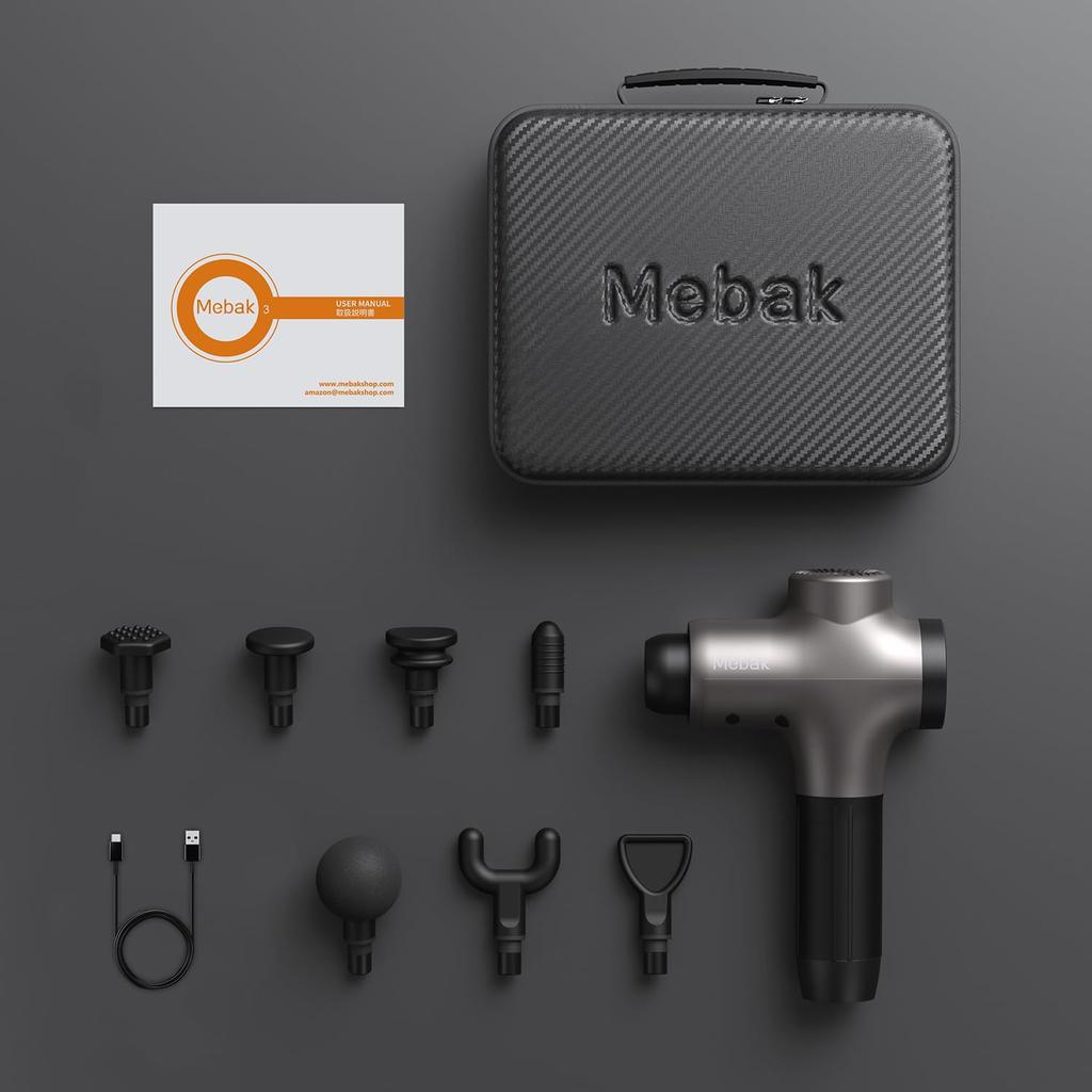 Mebak 3 Myofascial Release Gun Powerful 12mm Innovative Pressure 5 Vibration 7 Popular Perfect New Warranty (2025 Model) Amplitude, Sensor, Levels,