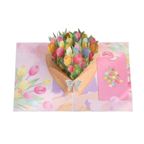 Складна 3D вітальна листівка з конвертом Ручна робота Декоративна листівка на День народження Листівка-сюрприз зі святковими побажаннями