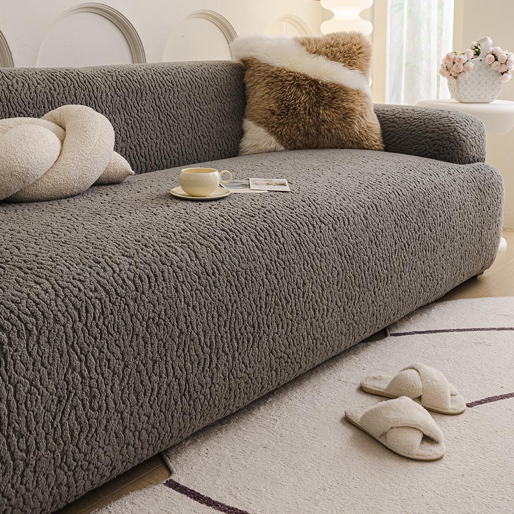 Plüsch Sofabezug Winter Elastisch Vollabdeckung Sofa Abdeckung Wohnzimmer Winter Universell Abdeckung Anti Katzenkratzschutz Vollabdeckung Stoff