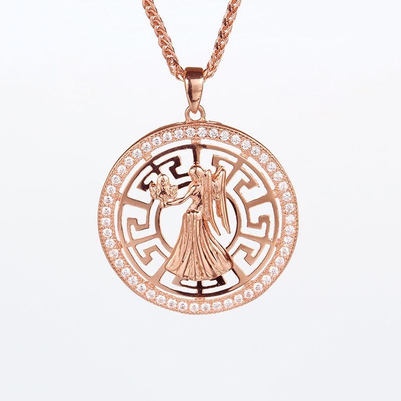 Pure Purple Gold Constellation Pendant Rose Gold Plated Color Gold Personalized Twelve Constellation Cards