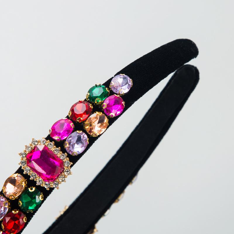 Temperament Hair Band Women Full Diamond Baroque Inlaid Headband