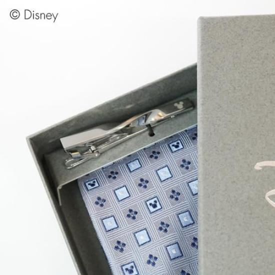 Disney Mickey Mouse Tie Tie Bar Set Includes Tie and Tie Gift & (DN902513-2) Gray, Clip,