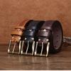 3.8CM Wide and Thick Fashionable Laser Engraved Belt for Men, Made of Aged Pure Cowhide Leather Belt