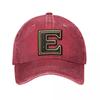 D Metal Luxury Letter E Black Gold Diamond Home Decor  New Vintage Washed Cotton Baseball Cap Parent Kids Sun Hats
