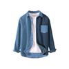 Mens Shacket Patchwork Long Sleeve Button Down Corduroy Shirts For Men