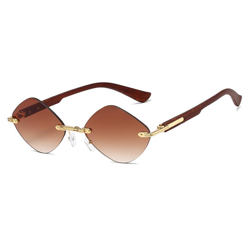 Fashion Rimless Sunglasses Women Luxury Vintage Brand Sun Glasses Retro Trend Diamond Lady Shades Eyewear Sunglasses for Men