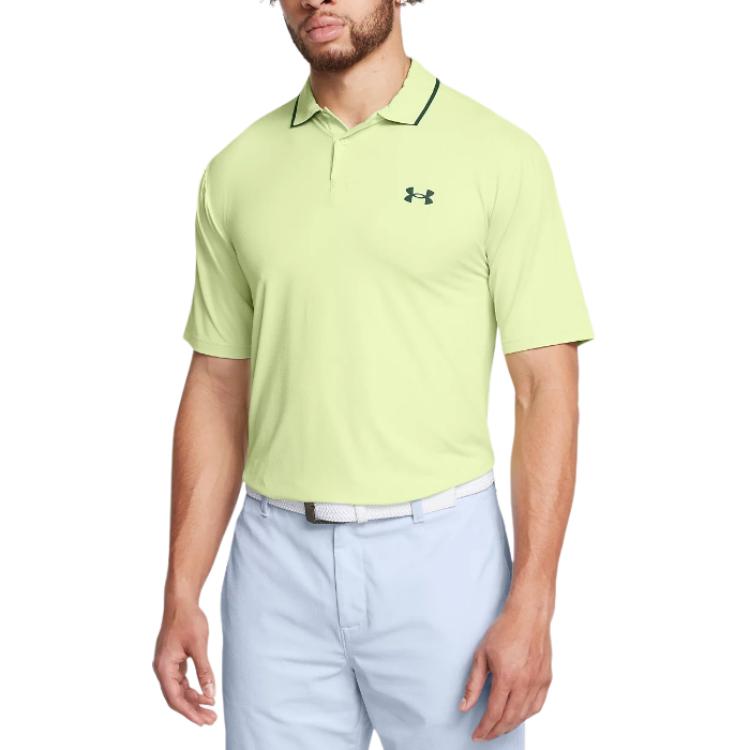 Under Armour Drive Chill Golf Polo Shirt Men tops Vintage-Light-Green 1377364-383