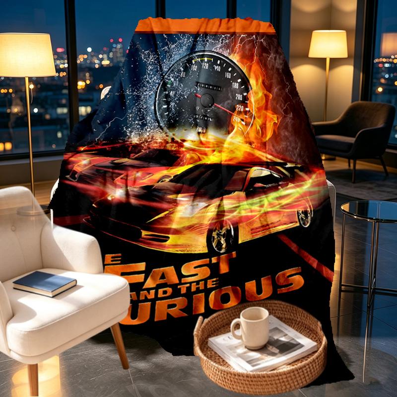 Fast & Furious Print Blanket - Soft & Comfortable, for Bedroom, Travel, Sofa, Home Decoration - Birthday Christmas Gift for Friend