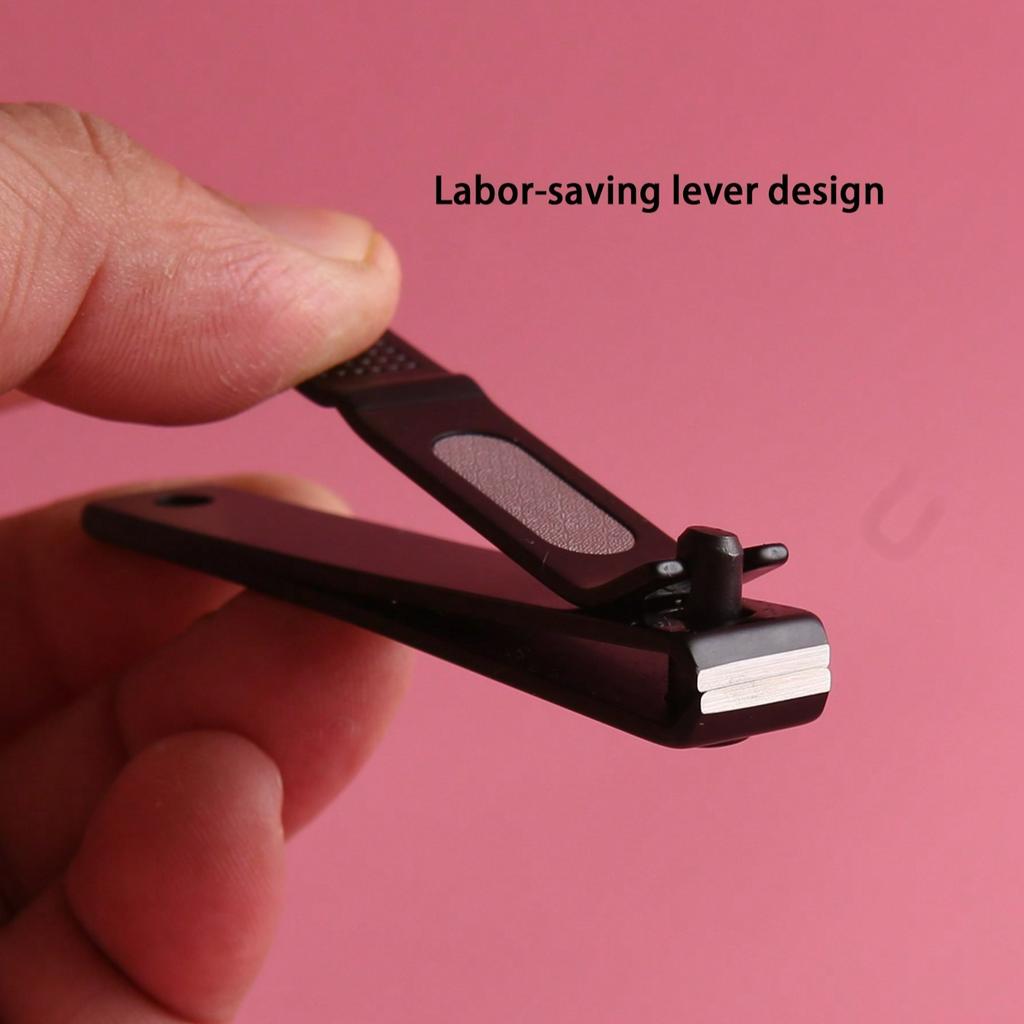 1pc Black Handle Straight Edge Nail Clipper For Trimming Finger And Toe Nails, Home And Travel Use,Nail Art Tools,Manicure Pedicure Tools