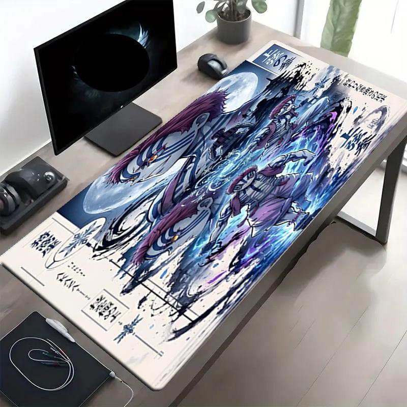 Demon Slayer Print Mouse Pad, Anti‑Slip Desktop Keyboard Mat, for PC Laptop Gaming Working Daily Use, Cool Festival Surprise Gift