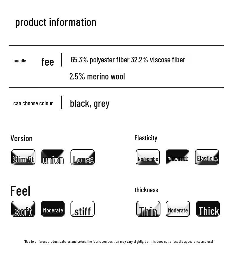 Shanshan Men's Wool Blend Straight-Leg Casual Pants