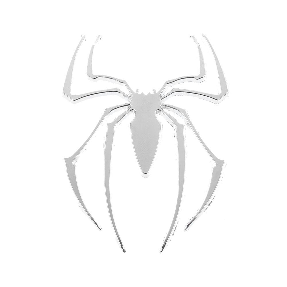 3D Hot New Car Stickers Metal Silver/Gold Spider Shape Chrome Badge Auto Emblem Decal