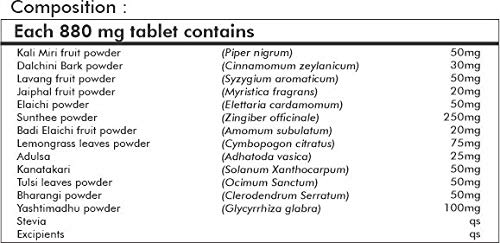 AL-Ayurvedic Life Natural Kof Herbo Tablets - Herbal Cough and Cold Relief Formula - 30 Tea Tablets