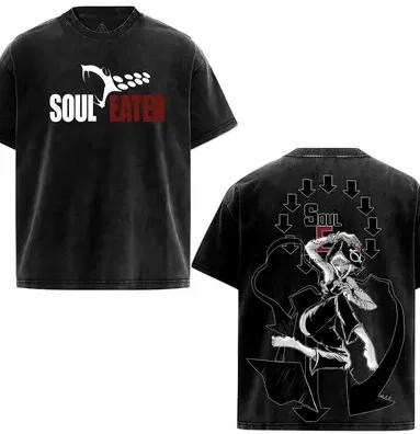 Japanese Hot Anime Soul Eater Washed Retro Fashion High-end Luxury Oversized High Quality Hot Product Unisex Soft Comfortable