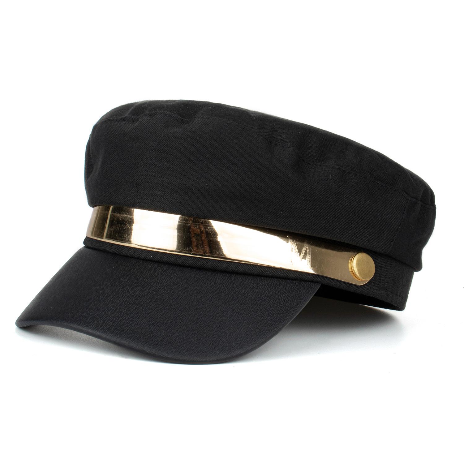 

Hat industry осень и зима новый черный золотой край берет R one size fits all чёрный