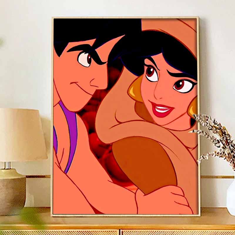 Disney Diamond Painting Kit Aladdin Princess Jasmine Hand Embroidery 5D DIY Diamond Art Home Decor Creative Handicrafts Room Decoration