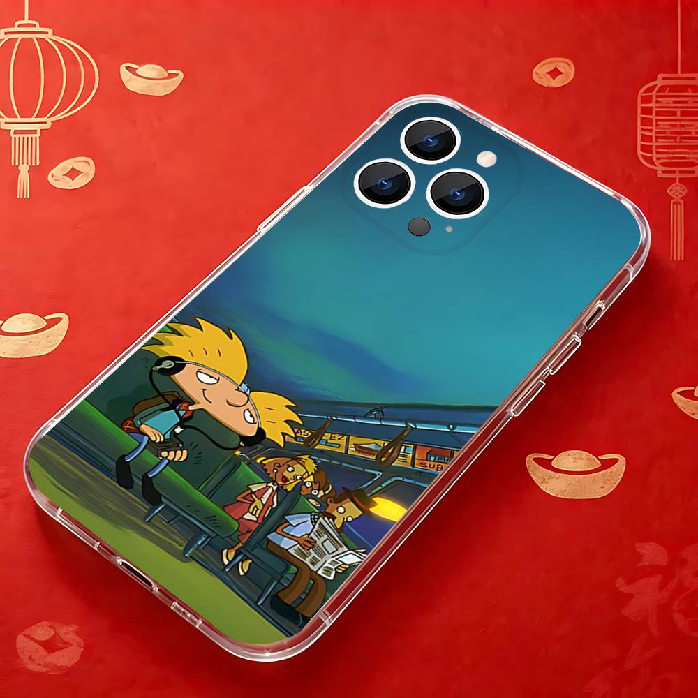 CARTOON Hey A-Arnold Helga Transparent soft case for iPhone 17,16,15,14,13,12,11,Pro,Max,Plus, X,XS,XR,SE4,E Mini iPhone16PRO