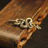 Antique Brass Three-Dimensional Zodiac Snake Keychain Pendant