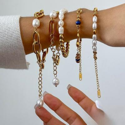 Stainless Steel Pearl Bracelet - An Elegant Accessory for Layering with Titanium Steel Bracelet for Women